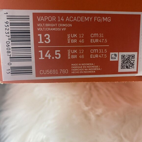 NEW Nike Mercurial Vapor 14 Academy FG MG Volt Green Cleats CU5691-760 Men's 13 - Picture 8 of 9